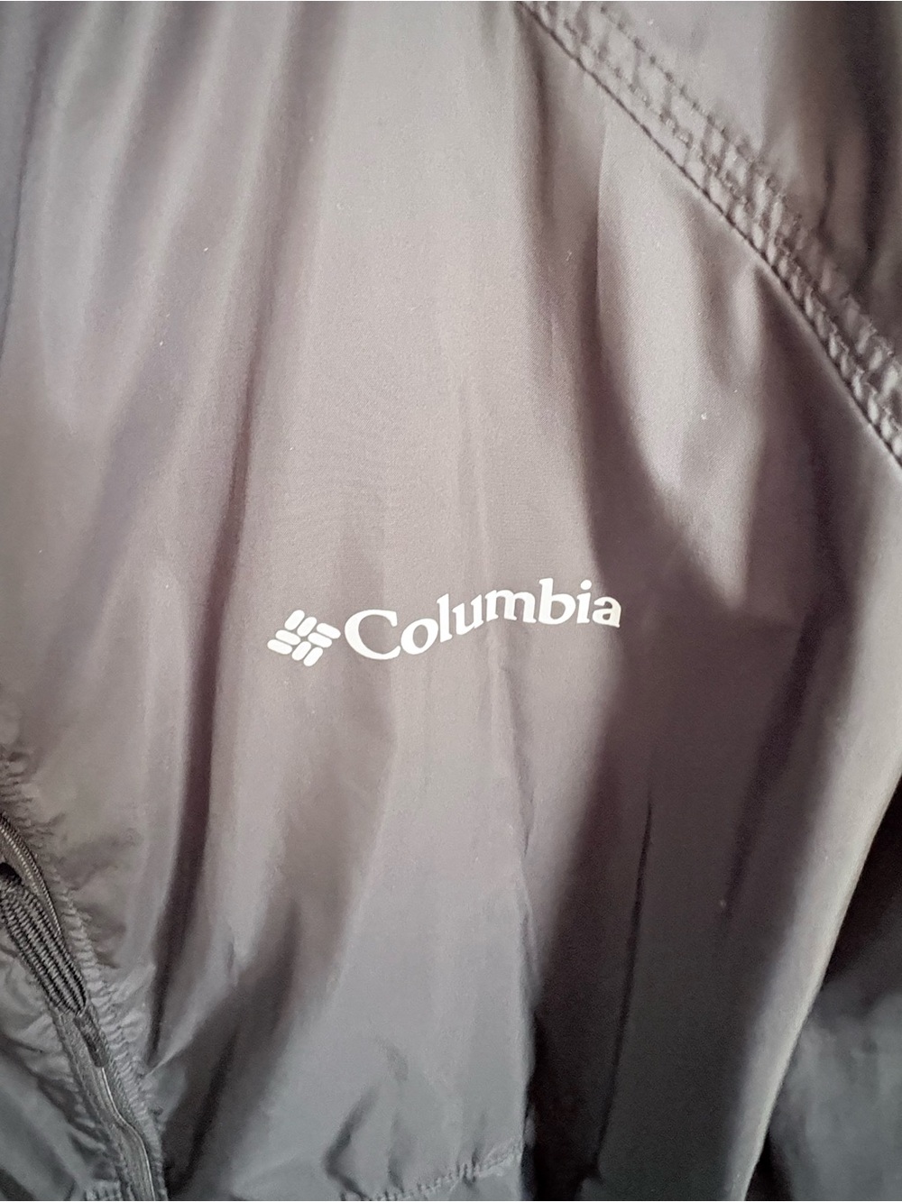 Columbia Black Outdoor Windbreaker with White Logo